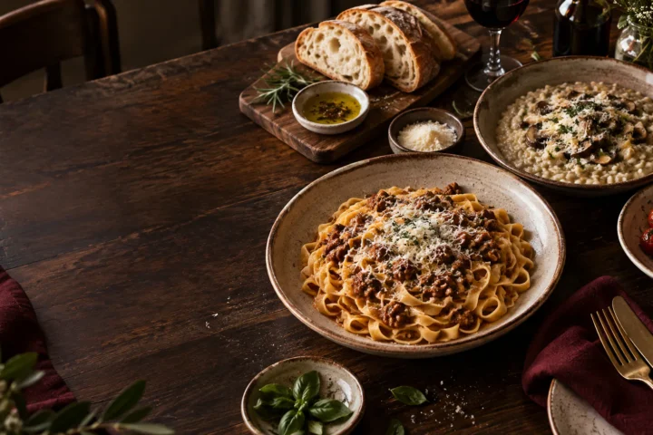 Mesa italiana editorial inspirada em receitas de família